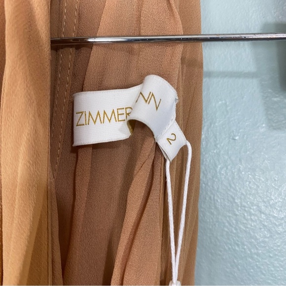 Zimmermann‎ Sunray Pleat Midi Dress Sleeveless Chain Sash Belted Sz 8 - Picture 7 of 9